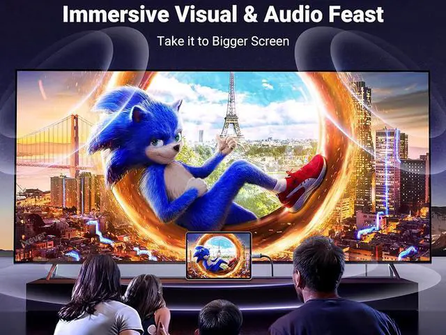 Alt view image 3 of 7 - USB C to DisplayPort Cable Bidirectional 8K@60Hz 4K@240Hz, 6FT DP to USB C / Thunderbolt 4 Cord, Aluminum Case Nylon Braided, Compatible with iPhone 16 Pro Max, MacBook Pro/Air, iPad