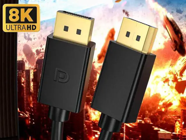 Alt view image 4 of 6 - 4K DisplayPort Cable 10 ft, DP 1.2 Display Port Cable Male to Male, 4K@60Hz, 2K@165Hz/144Hz/120Hz for Computer, Docking Station, Monitor, Splitter, KVM and More