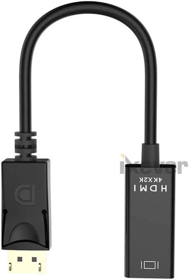 Alt view image 7 of 7 - DP Displayport to HDMI Adapter 4K x 2K, iXever Display Port to HDMI Male to Female Gold-Plated Cord Compatible for Lenovo Dell HP