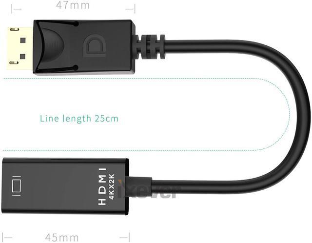 Alt view image 6 of 7 - DP Displayport to HDMI Adapter 4K x 2K, iXever Display Port to HDMI Male to Female Gold-Plated Cord Compatible for Lenovo Dell HP