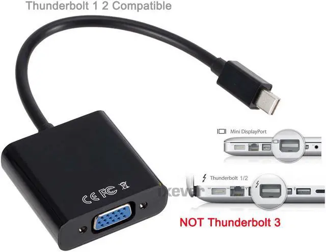 Alt view image 3 of 7 - Mini DisplayPort to VGA Adapter, iXever Mini DP Display Port to VGA Converter Adapter (Thunderbolt 2 Compatible), For MacBook Air/Pro, Surface Pro/Dock, Monitor, Projector