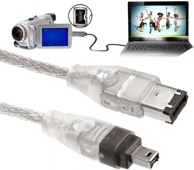 Main image of Jimier 1394 6Pin to Firewire 400 IEEE 1394 4 Pin Male iLink Adapter Cord Cable for Camera Camcorder