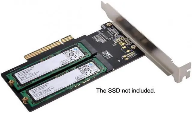 Alt view image 3 of 7 - Jimier Dual 2X NVME M.2 AHCI to PCIE Express 3.0 Gen3 X8 X16 Raid Card VROC Raid0 Hyper Adapter