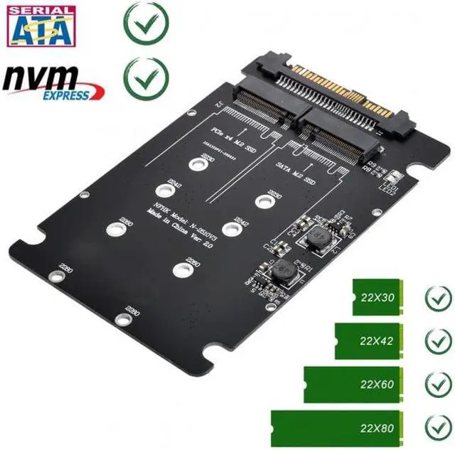 Alt view image 6 of 7 - Cablecc SFF-8639 NVME U.2 to Combo NGFF M.2 M-key SATA PCIe SSD Adapter for Mainboard Replace SSD 750 p3600 p3700
