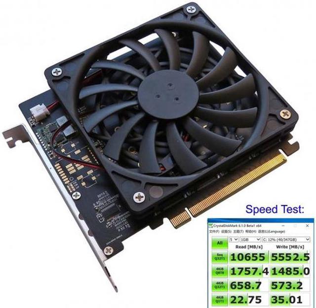 Xiwai 4X NVME M.2 AHCI to PCI-E Express 3.0 Gen3 X16 Raid Card with Fan  VROC Raid0 Hyper Adapter