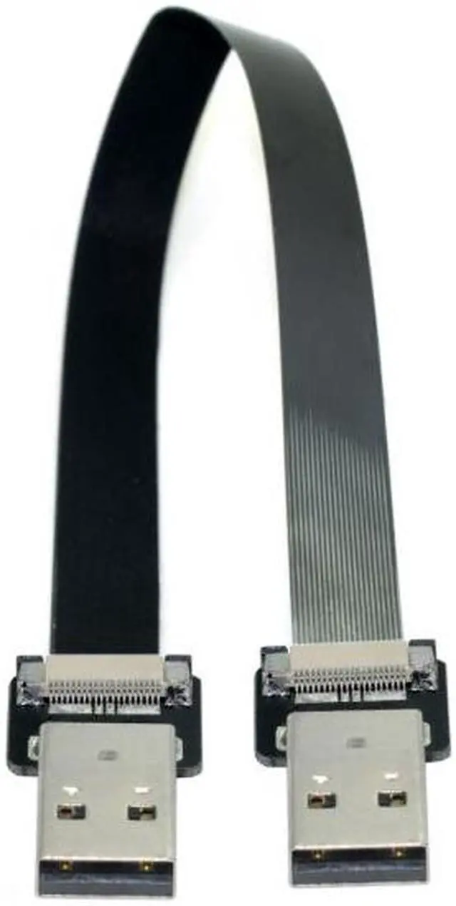 Alt view image 2 of 6 - Cablecc 0.2M USB 2.0 Type-A Male to Type-A Male Data Flat Slim FPC Cable for FPV & Disk & Scanner & Printer