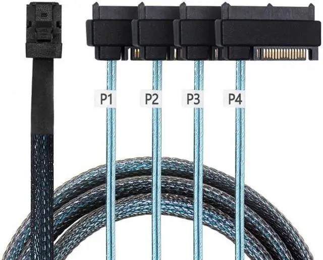 Main image of Chenyang Internal Mini SAS SFF-8643 Host to 4 SAS 29Pin SFF-8482 Target Disk 6Gbps Data Server Raid Cable