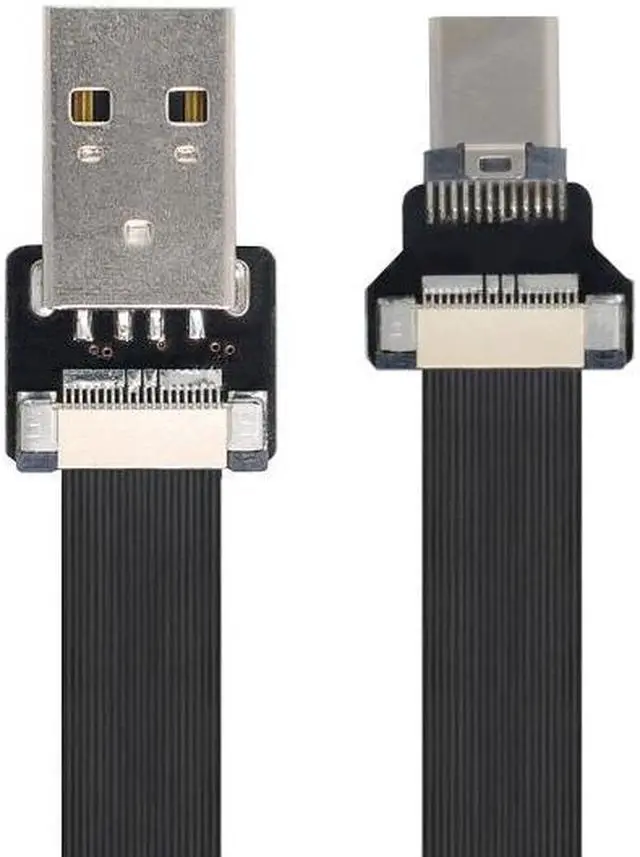 Main image of Cablecc 0.5M USB 2.0 Type-A Male to USB-C Type-C Male Data Flat Slim FPC Cable for FPV & Disk & Phone