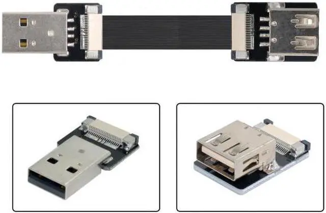 Alt view image 3 of 7 - Xiwai USB 2.0 Type-A Male to Female Extension Data Flat Slim FPC Cable for FPV and Disk and Scanner and Printer