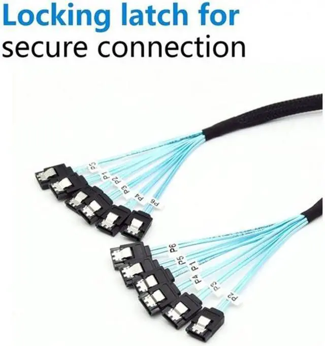 Alt view image 4 of 6 - Chenyang Internal 6 SATA 7pin to 6 SATA 7pin Target SSD Hard Disk 6Gbps Data Server Raid Cable