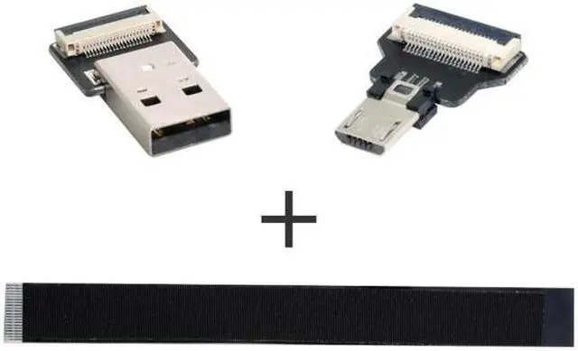 Alt view image 6 of 7 - Cablecc 0.2M USB 2.0 Type-A Male to Micro USB 5Pin Male Data Flat Slim FPC Cable for FPV & Disk & Phone