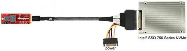 Alt view image 6 of 7 - Cablecc M.2 SFF-8643 Card Adapter and U.2 U2 SFF-8639 NVME PCIe SSD Cable PCI-E 3.0 4.0 for Mainboard SSD