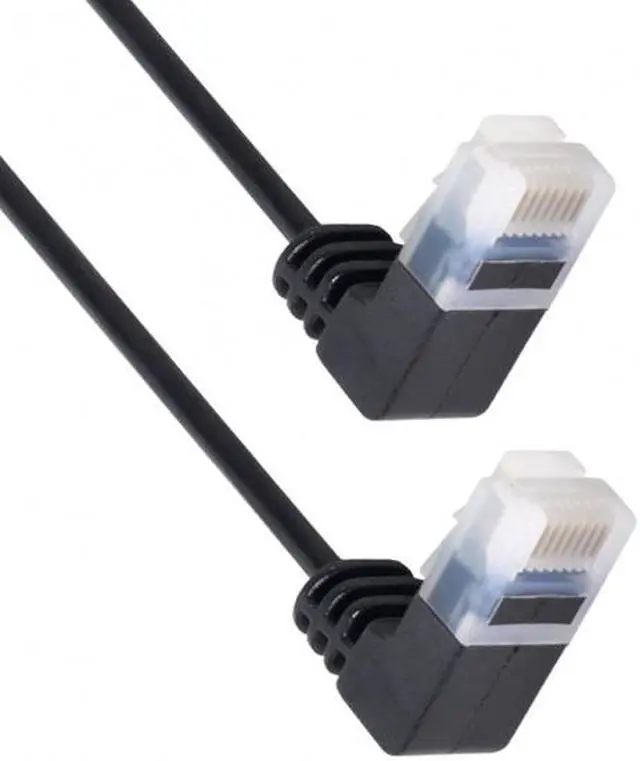 Alt view image 2 of 7 - Xiwai Ultra Slim Cat6 Ethernet Cable RJ45 Down Angled 25cm UTP Network Cable Patch Cord 90 Degree Cat6a Lan for Laptop Router TV BOX