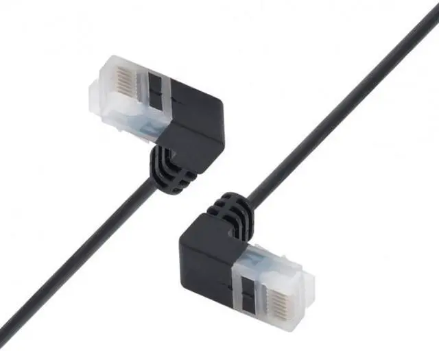 Main image of Xiwai Ultra Slim Cat6 Ethernet Cable RJ45 Down Angled 25cm UTP Network Cable Patch Cord 90 Degree Cat6a Lan for Laptop Router TV BOX