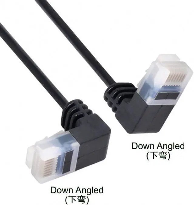 Alt view image 4 of 7 - Xiwai Ultra Slim Cat6 Ethernet Cable RJ45 Down Angled 25cm UTP Network Cable Patch Cord 90 Degree Cat6a Lan for Laptop Router TV BOX