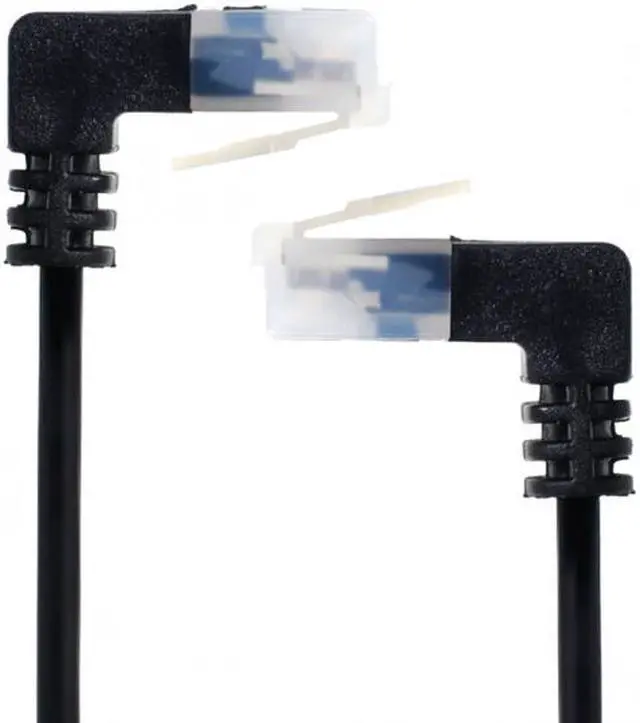 Alt view image 2 of 7 - Chenyang Ultra Slim Cat6 Ethernet Cable RJ45 Down to Up Angled 25cm UTP Network Cable Patch Cord 90 Degree Cat6a Lan for Laptop Router TV BOX