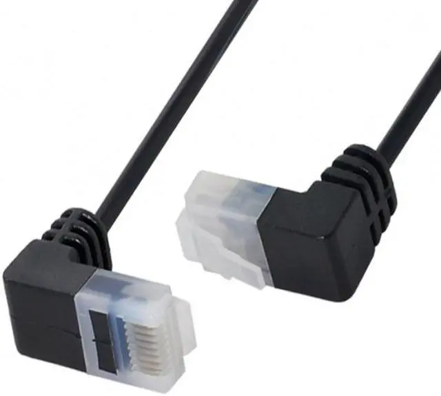 Main image of Chenyang Ultra Slim Cat6 Ethernet Cable RJ45 Down to Up Angled 25cm UTP Network Cable Patch Cord 90 Degree Cat6a Lan for Laptop Router TV BOX