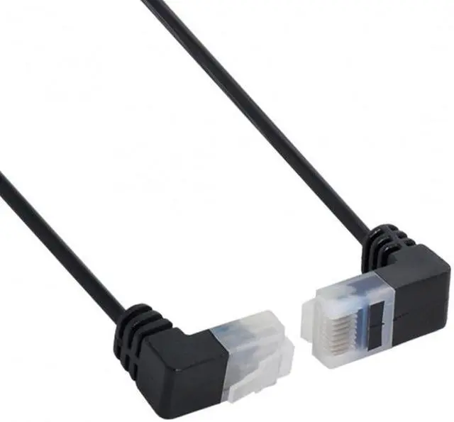 Alt view image 3 of 7 - Chenyang Ultra Slim Cat6 Ethernet Cable RJ45 Down to Up Angled 25cm UTP Network Cable Patch Cord 90 Degree Cat6a Lan for Laptop Router TV BOX