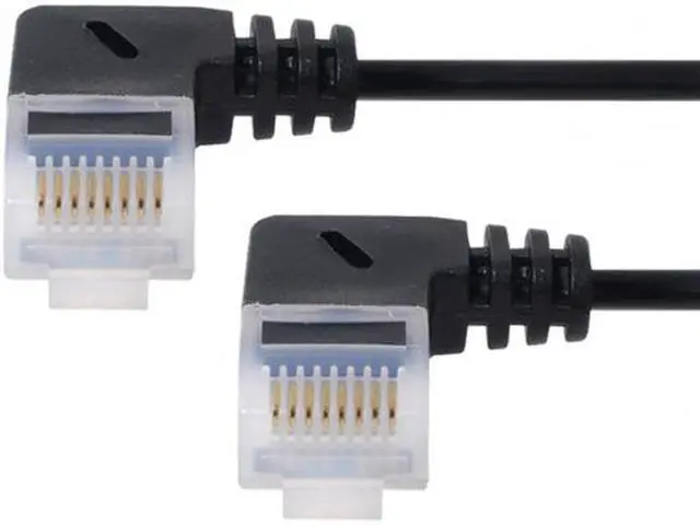 Alt view image 2 of 7 - Xiwai Ultra Slim Cat6 Ethernet Cable RJ45 Left Angled 25cm UTP Network Cable Patch Cord 90 Degree Cat6a Lan for Laptop Router TV BOX