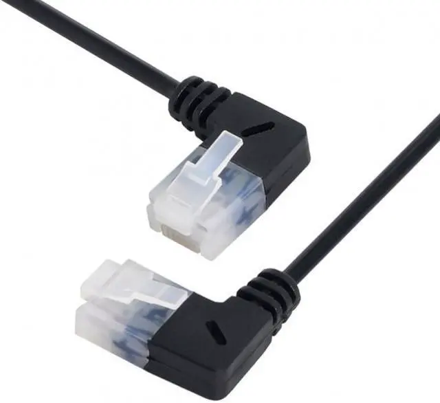 Main image of Xiwai Ultra Slim Cat6 Ethernet Cable RJ45 Left Angled 25cm UTP Network Cable Patch Cord 90 Degree Cat6a Lan for Laptop Router TV BOX