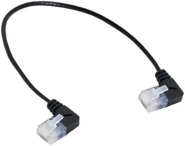 Alt view image 7 of 7 - Xiwai Ultra Slim Cat6 Ethernet Cable RJ45 Left Angled 25cm UTP Network Cable Patch Cord 90 Degree Cat6a Lan for Laptop Router TV BOX