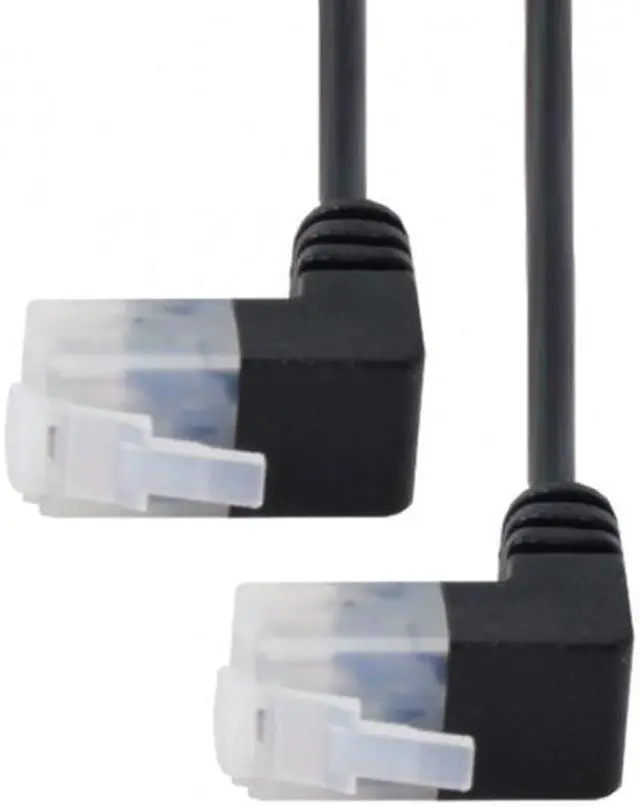 Alt view image 3 of 7 - Chenyang Ultra Slim Cat6 Ethernet Cable RJ45 Up Angled 25cm UTP Network Cable Patch Cord 90 Degree Cat6a Lan for Laptop Router TV BOX