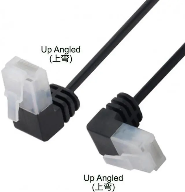 Alt view image 4 of 7 - Chenyang Ultra Slim Cat6 Ethernet Cable RJ45 Up Angled 25cm UTP Network Cable Patch Cord 90 Degree Cat6a Lan for Laptop Router TV BOX