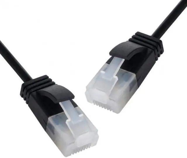 Alt view image 5 of 6 - Jimier 2.0M Ultra Slim Cat6 Ethernet Cable RJ45 Straight Direction TP Network Cable Patch Cord 90 Degree Cat6a Lan for Laptop Router TV BOX