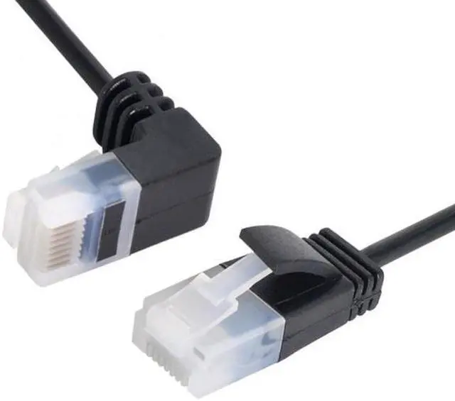 Alt view image 3 of 6 - Chenyang 1.0M Ultra Slim Cat6 Ethernet Cable RJ45 Down Angled to Straight UTP Network Cable Patch Cord 90 Degree Cat6a Lan for Laptop Router TV BOX