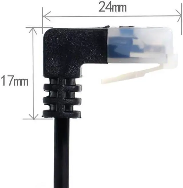 Alt view image 4 of 6 - Chenyang 1.0M Ultra Slim Cat6 Ethernet Cable RJ45 Down Angled to Straight UTP Network Cable Patch Cord 90 Degree Cat6a Lan for Laptop Router TV BOX