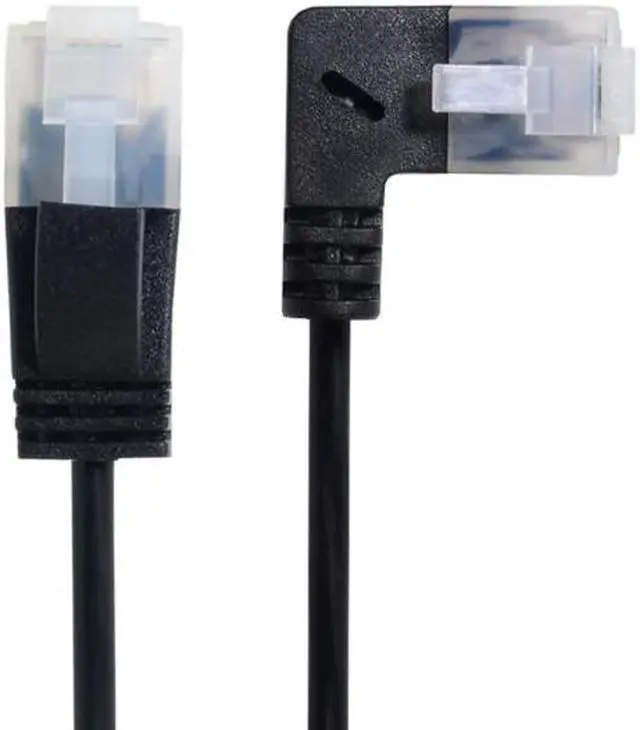 Alt view image 3 of 7 - CY Ultra Slim Cat6 Ethernet Cable RJ45 Left Angled to Straight UTP Network Cable Patch Cord 90 Degree Cat6a Lan for Laptop Router TV BOX