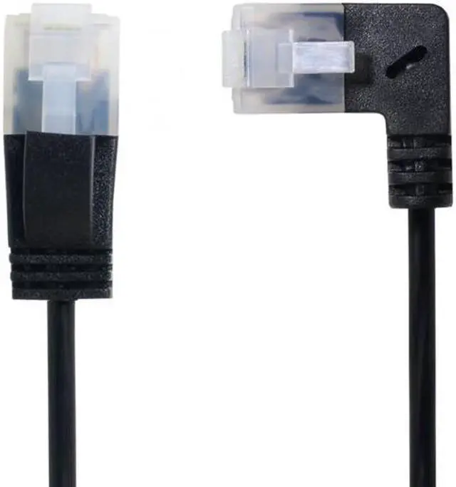Alt view image 3 of 7 - CY Ultra Slim Cat6 Ethernet Cable RJ45 Right Angled to Straight UTP Network Cable Patch Cord 90 Degree Cat6a Lan for Laptop Router TV BOX