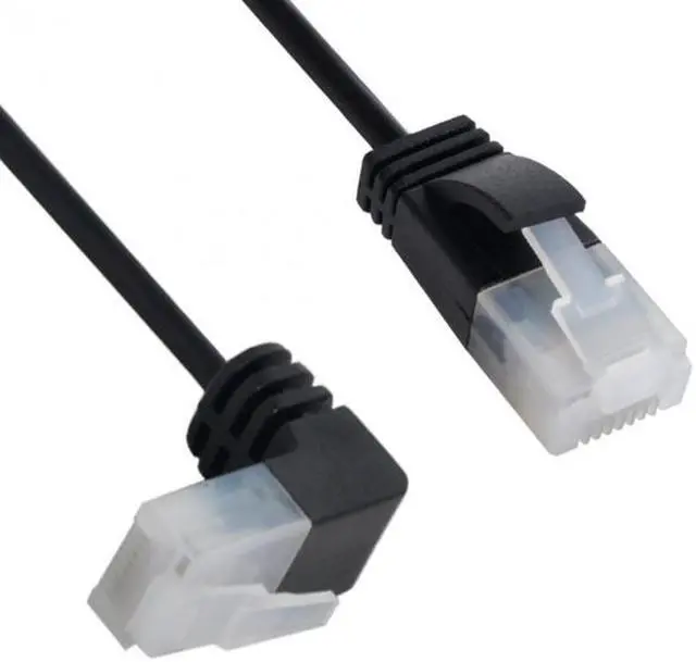 Main image of Xiwai Ultra Slim Cat6 Ethernet Cable RJ45 Up Angled to Straight UTP Network Cable Patch Cord 90 Degree Cat6a Lan for Laptop Router TV BOX