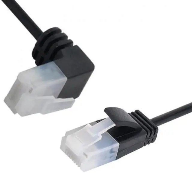 Alt view image 3 of 7 - Xiwai Ultra Slim Cat6 Ethernet Cable RJ45 Up Angled to Straight UTP Network Cable Patch Cord 90 Degree Cat6a Lan for Laptop Router TV BOX