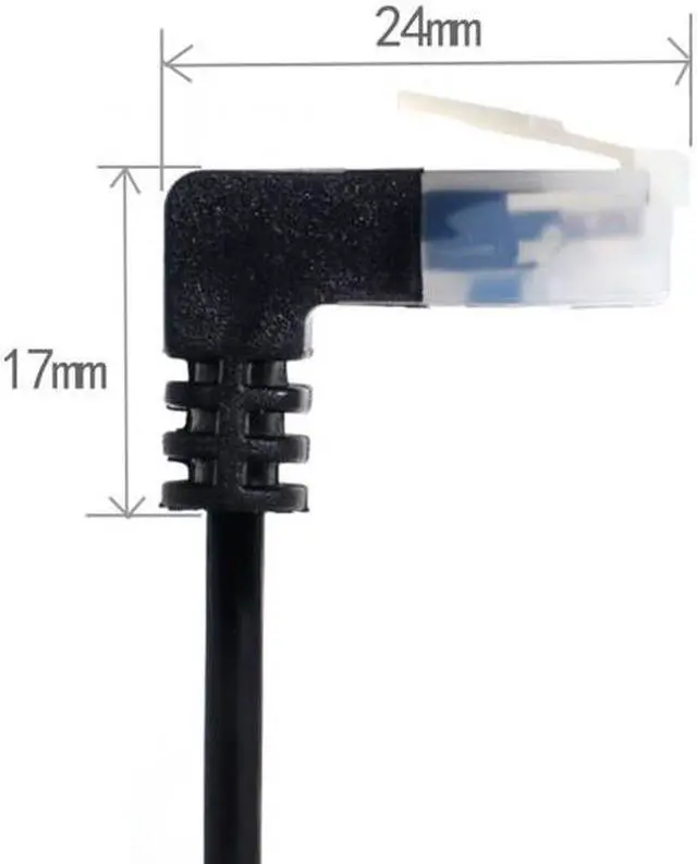 Alt view image 4 of 7 - Xiwai Ultra Slim Cat6 Ethernet Cable RJ45 Up Angled to Straight UTP Network Cable Patch Cord 90 Degree Cat6a Lan for Laptop Router TV BOX