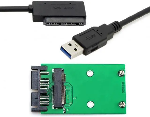 Main image of Jimier USB 3.0 to mSATA 50Pin SSD & 1.8" Micro SATA 7+9 16pin Adapter Add on Cards PCBA