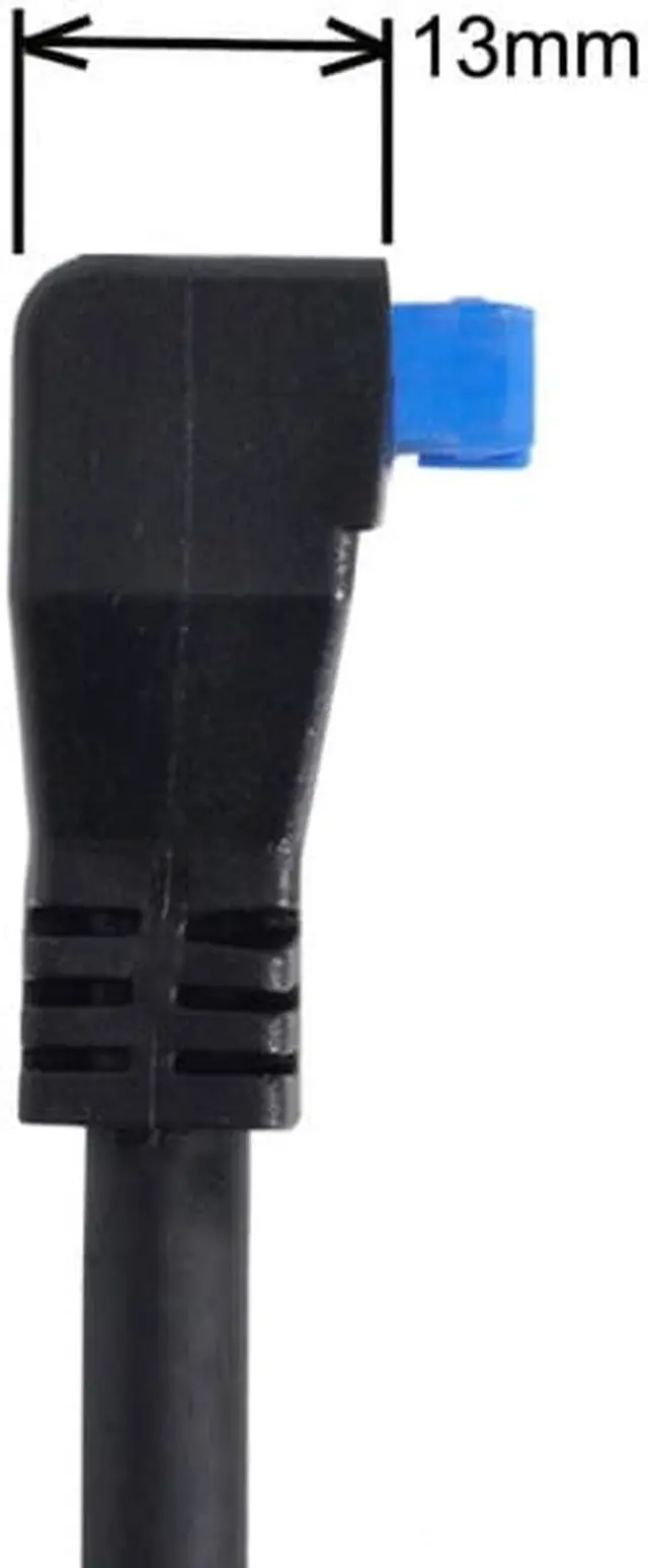 Alt view image 6 of 6 - Xiwai USB 3.0 Single Port A Female Screw Mount Type to Down Angled Motherboard 20pin Header Cable 90 Degree