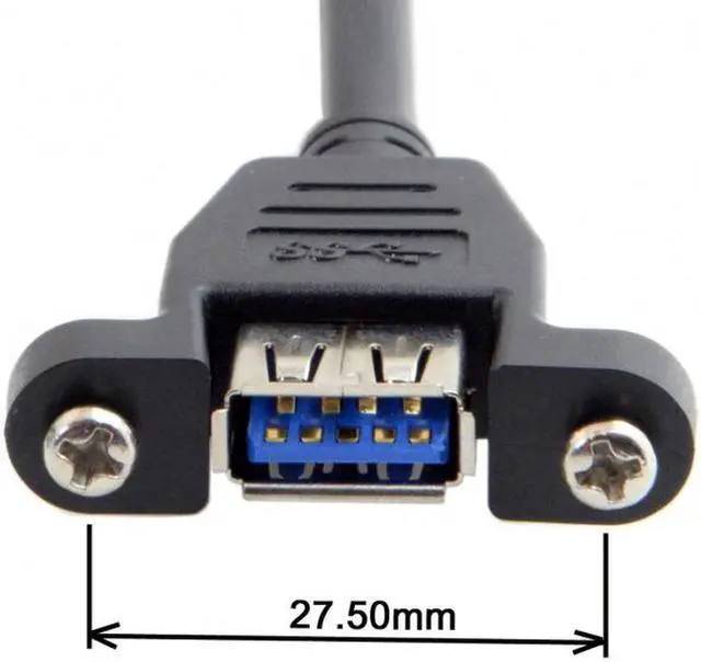 Alt view image 4 of 6 - Xiwai USB 3.0 Single Port A Female Screw Mount Type to Up Angled Motherboard 20pin Header Cable 90 Degree
