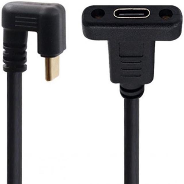 Main image of Cablecc 180 Degree U Shape Back Angled USB-C USB 3.1 Type C Male to Female Extension Data Cable 30cm