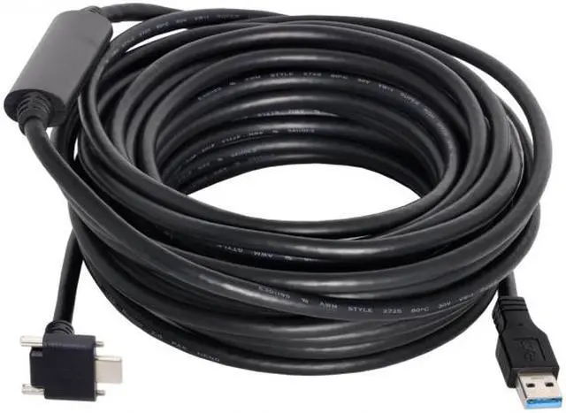 Alt view image 5 of 7 - Jimier 8.0M Down Up Angled USB 3.1 Type-C Dual Screw Locking to USB3.0 Data GL3523 Repeater Cable 90 Degree for Camera Oculus Quest Link