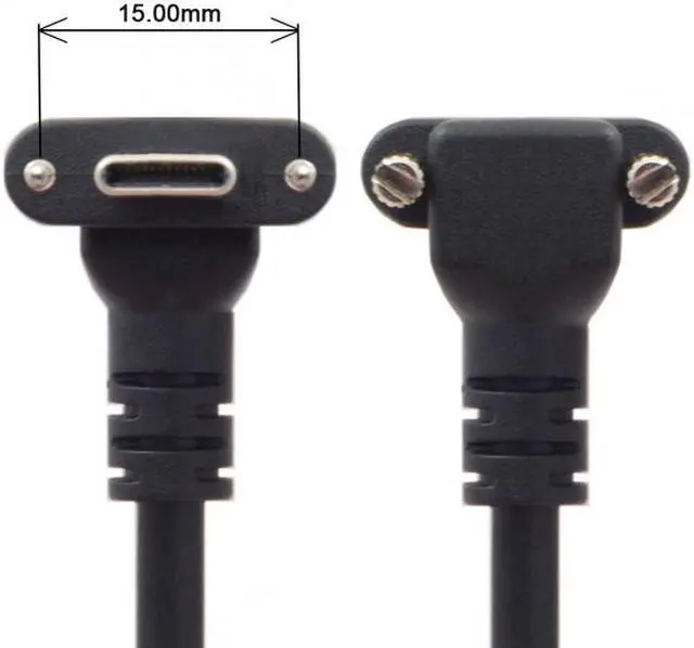 Alt view image 3 of 7 - Jimier 8.0M Down Up Angled USB 3.1 Type-C Dual Screw Locking to USB3.0 Data GL3523 Repeater Cable 90 Degree for Camera Oculus Quest Link