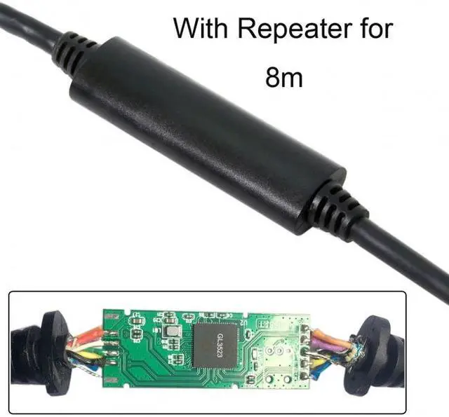 Alt view image 2 of 7 - Jimier 8.0M Down Up Angled USB 3.1 Type-C Dual Screw Locking to USB3.0 Data GL3523 Repeater Cable 90 Degree for Camera Oculus Quest Link