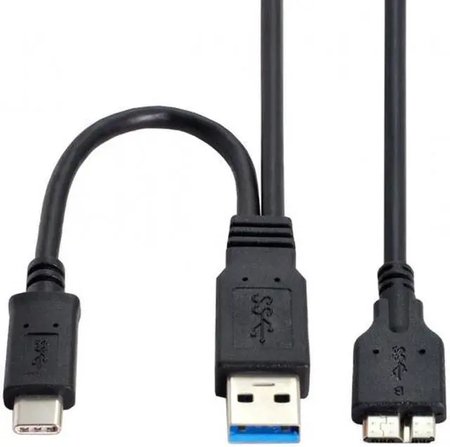 Alt view image 3 of 7 - CY Combo USB-C USB 3.1 Type-C & USB3.0 Type-A Host to Micro USB 3.0 Target Data Cable for Disk
