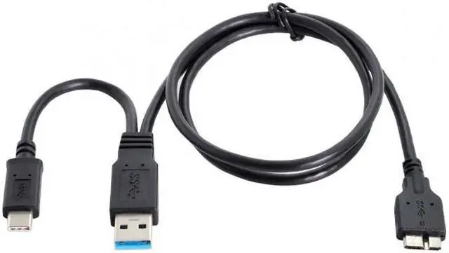 Alt view image 4 of 7 - CY Combo USB-C USB 3.1 Type-C & USB3.0 Type-A Host to Micro USB 3.0 Target Data Cable for Disk