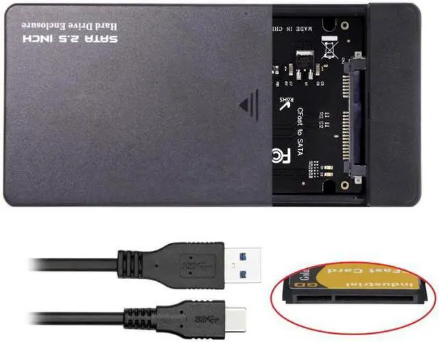 Alt view image 2 of 7 - Cablecc CFast to USB-C USB3.0 & SATA Card Adapter 2.5" Case SSD HDD CFast Card Reader for PC Laptop