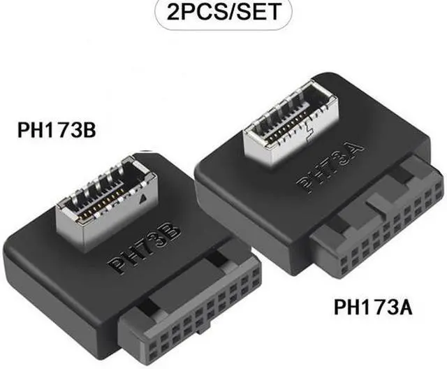 Alt view image 4 of 7 - Chenyang Cable 2pcs USB 3.1 Front Panel Socket Key-A Type-E to USB 3.0 20Pin Header Male Extension Adapter for Motherboard