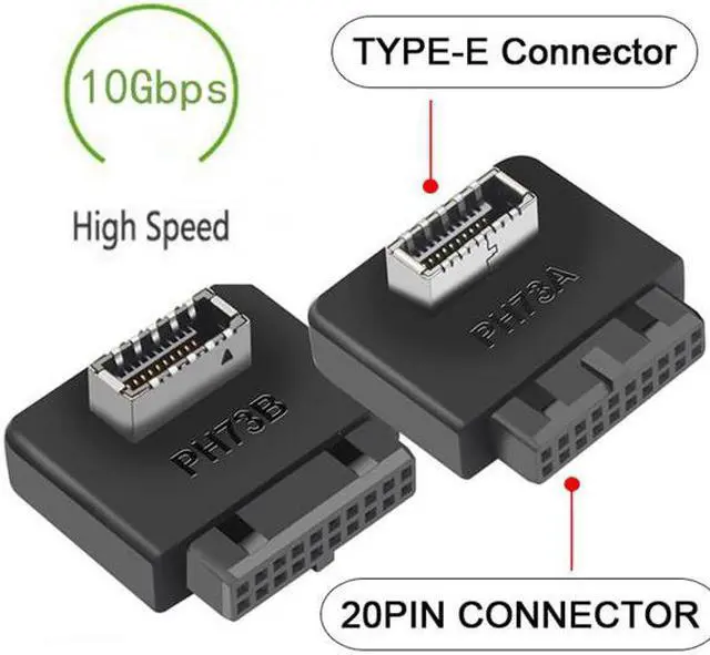 Alt view image 3 of 7 - Chenyang Cable 2pcs USB 3.1 Front Panel Socket Key-A Type-E to USB 3.0 20Pin Header Male Extension Adapter for Motherboard