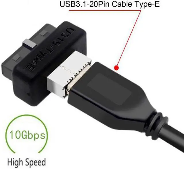 Alt view image 4 of 7 - Chenyang Cable Overmold USB 3.1 Front Panel Socket Key-A Type-E to USB 3.0 20Pin Header Male Extension Adapter