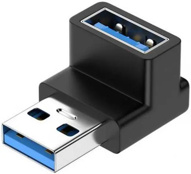 Alt view image 3 of 5 - Cablecc 10Gbps USB3.0 Male to Female Extension Power Data Video Adapter 90 Degree Up Angled Type