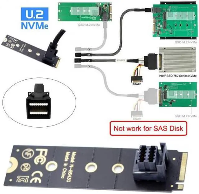 Alt view image 5 of 7 - Chenyang 22x80mm U.2 Kit SFF-8639 NVME PCIe4.0 SSD Adapter for Mainboard SSD 750 p3600 p3700 M.2 SFF-8643 Mini SAS HD